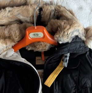 Parajumpers Black Jacket with Fur Trim